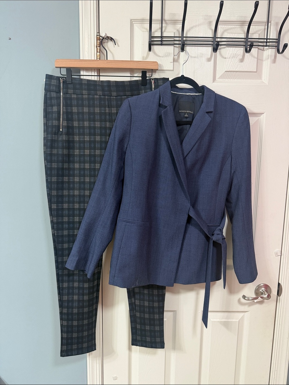 Banana Republic Navy Wrap Blazer with Self-Tie